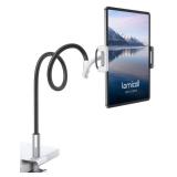Lamicall Gooseneck Tablet Holder Mount : Flexible Arm Clip Tablet Stand for Bed, Desk Mount Gifts, Compatible with iPad Pro 11\", Mini Air, Galaxy Tabs More 4.7 to 10.5\" Phones and Tablets