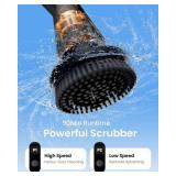 Leebein Electric Spin Scrubber, Cordless Cleaning Brush for Bathroom Shower Tub, IPX7 Waterproof Power Scrubber with 7 Brush Heads, Extendable Long Handle and 2 Speeds Scrubber for Bathtub Floor