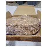 Elcoho 10 Pieces Round Woven Placemats 13.8 Inch Boho Rattan Placemats Farmhouse Braided Place Mats Woven Plate Chargers Rustic Wicker Table Mats for Dining Table