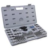 60-Pc Master Tap and Die Set - Include SAE Inch Size #4 to 1/2" and Metric Size M3 to M12, Coarse and Fine Threads | Essential Threading Rethreading Tool Kit with Complete Accessories and Storage Case