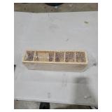 Jetec Wooden Pencil Pen Holder for Desk 6 Compartments Wood Office Desk Organizers for Countertop Adjustable Makeup Brush Organizer Silverware Caddy for Party, Home, Art Supplies(Bamboo)