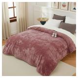 GarveeHome King Size Electric Blanket with Dual Control, Pink Heated Blanket King, Velvet Soft Cozy Heating Blankets, 4 Heat Settings & 10H Auto Off, Machine Washable, ETL Certified, 90\" x 100\"