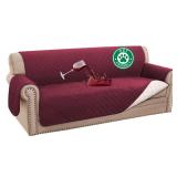 Turquoize 100% Waterproof Couch Cover Sofa Covers Washable Couch Covers for 3 Cushion Couch Pet Friendly Triple Non-Slip Couch Cover for Dogs Furniture Covers for Pets, Kids,Dog (Sofa 70\", Burgundy)
