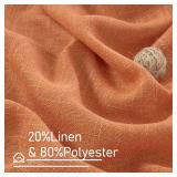 LAMIT Sheer Linen Curtains 63 Inch for Bedroom, Light Filtering Country Decor Semi Sheer Farmhouse Boho Curtains Back Tab and Rod Pocket Living Room Panels, Burnt Orange, 2 Panels, 52 x 63 Inch