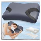 IKSTAR 5.0 CPAP Pillow for Side Sleeper - Adjustable Height/Neck Support - Memory Foam Pillow Suitable for All CPAP Mask Users-Ideal for Side Back Sleeper-Reduce Air Leaks