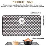 28.3\"x 15\" Kitchen Sink Mats,Heat Resistant Silicone Sink Protector Mat for Bottom of Stainless Steel Porcelain (Upper Middle Hole)
