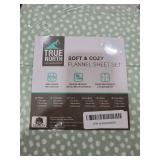True North by Sleep Philosophy Cozy Flannel Warm 100% Cotton Sheet - Novelty Print Animals Stars Cute Ultra Soft Cold Weather Bedding Set, Full, Aqua Dots 4 Piece - Full