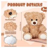 Liliful 8 Pieces 8 Inch Bear Stuffed Animal Bulk Stuffed Animals Gift Plush Toys Bear Party Favors for Baby Shower Centerpieces Wedding Birthday Party Gifts Supplies(Light Brown)