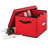 ZOBER Christmas Light Storage Reels - Christmas Light Organizer with 4 Plastic Wheels - Fits 200 Mini Lights Per Spool, Lights Storage - Strong & Durable Material - Stitched Reinforced Handles - Red