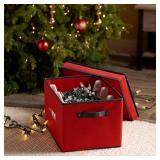ZOBER Christmas Light Storage Reels - Christmas Light Organizer with 4 Plastic Wheels - Fits 200 Mini Lights Per Spool, Lights Storage - Strong & Durable Material - Stitched Reinforced Handles - Red