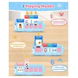 QuTZ Phonics Learning Toy for Preschool Kids Talking Flash Cards with Sound Machine, Word Blending & Math Games Educational Reading & Counting Activity Set 4-8