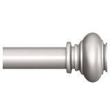 SIMEWIN Silver Curtain Rods for Windows 28 to 48 Inches Adjustable Decorative 1 Inch Diameter Single Window Curtain Rod Set with Classic Finials, Silver Finishing