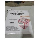 Sattiyrch Plastic Christmas Ornament Storage Box with Trays,Customizable Dividers, Dust-Proof Durable Ornament Organizer Holder,Christmas Storage Containers,Holds 64 x 3 Ornaments