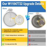 Upgraded W11047722 8523692 W10248262 10\" Single Radiant Surface Element Compatible with Whirlpool Kenmore Electric Stove Range, WP8273992 Burner Replace for PS11775308 4461933 AP6041999