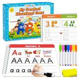 Preschool Learning Activities Kindergarten Workbooks, Toddler Busy Book Handwriting Practice, Coloring Tracing Activity Book for Kids 3-5, Montessori Educational Toys for 3 4 5 Year Old Boy Girl Gifts