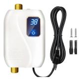 110V Tankless Water Heater Electric, 3000W Tankless Electric Water Heater Instant, Under Sink Water Heater with Digital Display, On Demand Hot Water Heaters Electric for Kitchen Washin Bathroom