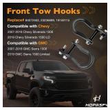 HQPASFY Front Bumper Tow Hooks 2Pcs Black Compatible with 2008-2018 Chevy Silverado 1500, GMC Sierra 1500| 2019 Chevy Silverado 1500 LD, GMC Sierra 1500 Limited Replaces# 84072463