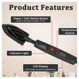 Edge Bandling Iron with LCD Display,Adjustable 212-428F (100-220C),Metal Stand,98 in Power Cord,3 Replaceable Socks,Precision Control Sealing Iron for Furniture Edges & Models