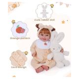 BABESIDE 8 PCS Reborn Baby Doll Clothes Set with Bassinet for 17-22 Inch Dolls Babys Doll Clothes Outfit Accessories fit Baby Doll Girl Boys, Yellow