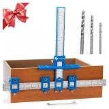 Cabinet Hardware Jig, Punch Locator Drill Guide,Wood Drilling Dowelling Guide for Installation of Handles Knobs on Doors and Drawer, Cabinet Template Tool for Handles and Pulls