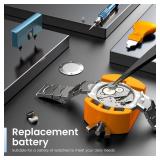 JOREST Watch Repair Kit for Battery Replacement & Link Removal, Resizing &Opener, Watch Repair and Cleaning Screwdriver Set, Wrench Back Remover, Spring Bar Tool