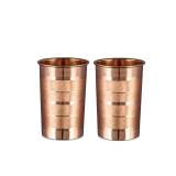 SAJTOX Pure Copper Glass for Drinking Water Set of 2 - Tumbler Copper Cup Set for Ayurveda Health Benefits (11 fl Oz) 312 ml