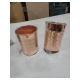 SAJTOX Pure Copper Glass for Drinking Water Set of 2 - Tumbler Copper Cup Set for Ayurveda Health Benefits (11 fl Oz) 312 ml