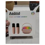 Mini Karaoke Machine for Kids, Toy for Girls Portable Bluetooth Speaker with 2 Wireless Microphones, Fashion Toy Gifts for Christmas Birthday, for 3 4 5 6 7 8+ Year Old Girls Gifts(Pink)