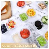 SINTENILL 20 Sets Reusable Snack Containers With Lids, Double Compartment Snack Pack Containers, Portion Control, Meal Prep, Ideal For On-The-Go Mini Sauce Boxes & Lunchable Snack Packs For Kids