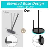 Paper Towel Holder Countertop, Standing Paper Roll Holder with Anti Slip Weighted Base, Stainless Steel Freestanding Paper Towel Holder for Kitchen, Black