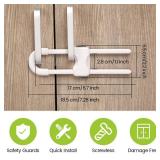 Jetec 10 Pieces Cabinet Locks for Babies, U-Shaped Proofing Drawers Safety Child Locks Adjustable, Easy to Use Childproof Latch for Knob Handle on Kitchen Door Storage Cupboard Closet (White)