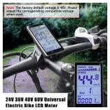 Electric Bike LCD Display, 5 Pin E Scooter M5 Panel Meter Screen with Waterproof Connector, E Bike Display Meter Control Panel Screen Suitable for 31.8 22.2mm Handlebar Electric Bike(No. 2 Protocol)