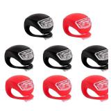 8 Pack Bicycle Light, Silicone LED Bike Light Set, 4 PCS Bike Headlight and 4 Pcs Taillight (Red & White)-Multi-Purpose Waterproof