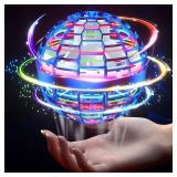 PITKLG Flying Orb Ball 2025 Upgraded Hand Controlled Flying Spinner Ball with RGB Led Lights Boomerang Spinner 360Â°Rotating Soaring UFO Mini Orb Drone Toy Safe for Kids Adults(Blue)
