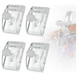Magicfour Clear Quilt Hanger, 4 Pack Transparent Tapestry Hangers for Wall for Display, Quilt Holder Clips Hanging Clamps for Tapestries, Throws, Carpets, Blankets, Banners, Flags (Hardware Included)