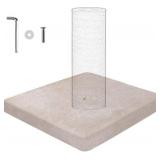 Czoynife Cat Scratching Post Replacement Base, Cat Tree Replacement Parts, Foldable Base Covered with Soft Plush, Suitable for M8 Screws Cat Tree Scratcher Indoor for Kittens (Beige)