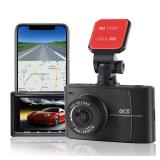 Alpmosn 4K Dual Dash Cam with WiFi GPS, Front 4K and Rear 1080P Double Dashboard Camera, 3\" Display, 170Â° Wide Angle, WDR, Night Vision, Parking Mode, Support 256GB, Car Exterior Accessories