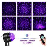 Litake UV Black Lights for Glow Party, 6W LED Disco Ball Strobe Lights for Dark Party Supplies, Sound Activated with Remote Control, Dj Light for Halloween Xmas Birthday Party Home Decorations, 2 Pack