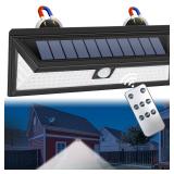 DZGKGM Magnetic Solar Lights Outdoor, RV Light with Motion Sensor, 118 LED Waterproof Security Light, Magnets Wireless Wall & Fence Lamp with Remote, Easy Install for RV, Garage, Driveway, Porch, Yard