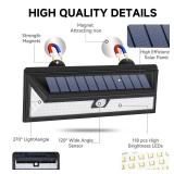 DZGKGM Magnetic Solar Lights Outdoor, RV Light with Motion Sensor, 118 LED Waterproof Security Light, Magnets Wireless Wall & Fence Lamp with Remote, Easy Install for RV, Garage, Driveway, Porch, Yard
