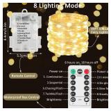 Beieverluck 16 Pack 33FT 100 LED Fairy Lights Battery Operated Fairy Lights with Remote and Timer Waterproof String Lights Outdoor Indoor for Bedroom Wedding Christmas Decorations, Warm White
