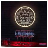 Bar and Grill Neon Sign,Bar & Grill Sign, Backyard Patio Wall Art,Bar Sign,Grill Sign Backyard Sign BBQ Grilling Light Up Sign for Backyard,Garden Yard,Patio Decor, Housewarming Giftï¼Dimmableï¼