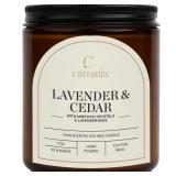 Carnatia Lavender & Cedar Scented Candle 7 oz | 100% Soy Wax with Cotton Wick | 50 Hour Burn | Aromatherapy Candle for Home, Calm Focus & Relaxation | Gift for Women & Men