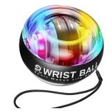 JIN BD Wrist Trainer Ball Auto-Start Gyroscopic Forearm Exerciser Gyro Ball for Strengthen Arms, Fingers, Grip and Muscles Black with LED Light