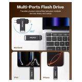 Gulloe 256GB Flash Drive Intended for iPhone, Memory Stick Storage for Photos and Videos Backup, Compatible with iPhone iPad Android PC, Plug and Play, No Application Required (Metal Grey)