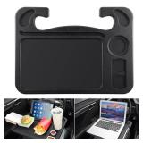 JUSTTOP 4 In 1 Car Steering Wheel Desk for Laptop,Versatile Upgraded Car Seat Tray, Spacious Steering Wheel Table With Tablet Holder and Dual Sauce Racks,Steering Wheel Under Table Console (Large)