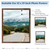 QOTIB 12x15 Picture Frame Deep Brown for Wall Hanging, Wood 12 x 15 Frame Photo Frame for Wall Horizontally or Vertically, Deep Brown, 2 Pack