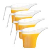 4 Pack Plastic Funnel Pitcher,Measuring Cup with Long Spout,Large Capacity Easy Pour Cup,Perfect for Bakeware Mold,Oils,Watering Plants(1000ml)
