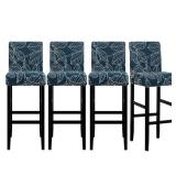 Lellen Bar Stool Covers Set of 4 - Pattern Barstool Seat Covers,Stretch Bar Chair Covers,Removable Bar Stool Chair Covers,Chair Slipcovers Stool Covers for Kitchen Dining Room Counter Island