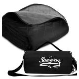 Waterproof Outdoor Blanket 92X 60" Packable, Stadium Blankets for Camping with Quilted Fleece Lining, Large Windproof Emergency Throw Mat for Garss Picnic Hiking Road Trip, Machine Washable, Black